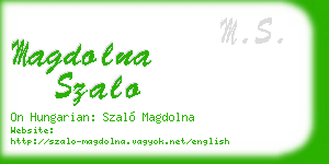 magdolna szalo business card
